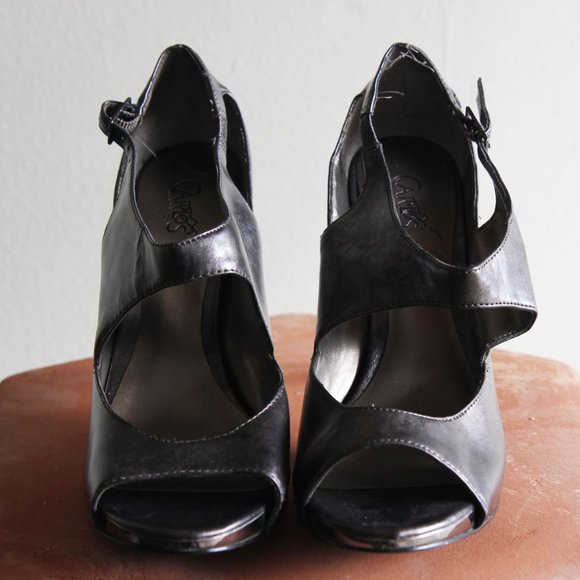 Carlos Santana Pewter Gray Metallic High Heel Pumps US Size 8 - Picture 8 of 12